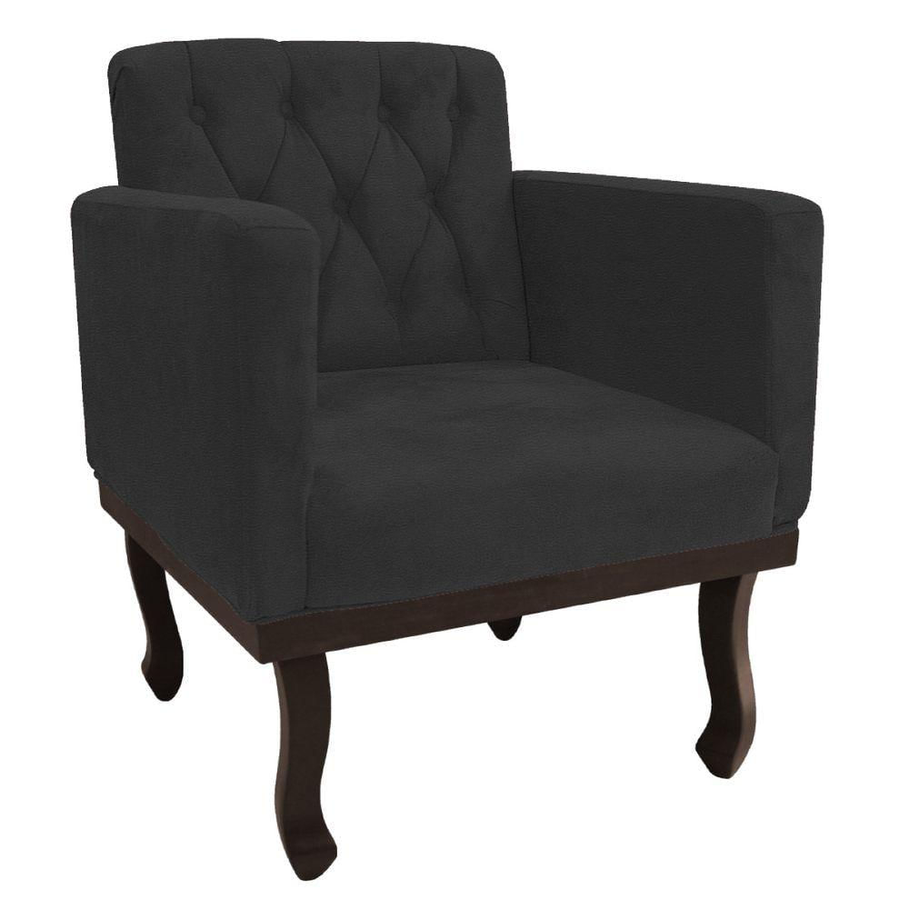 Miniatura Kit Diva Recamier Diana 120cm Lado Direito E 01 Poltrona Classic Corano Adj Decor Preto