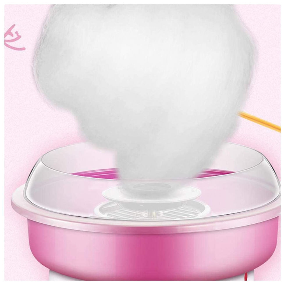 Miniatura Máquina de Algodão Doce Elétrica Wgwioo, 110V 800W, Rosa