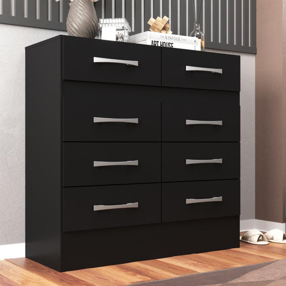 Miniatura Cômoda Roupeiro Grande 8 Gavetas Imperatriz Preto