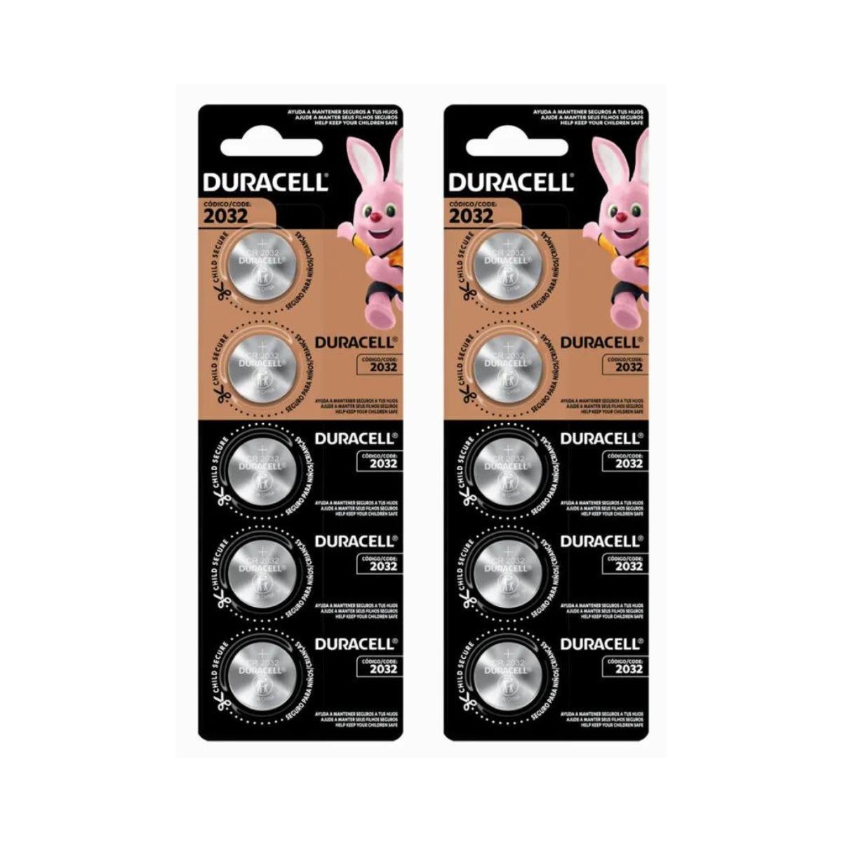 Miniatura Pilha Bateria Duracell Cr2032 Moeda - Kit 10 Baterias