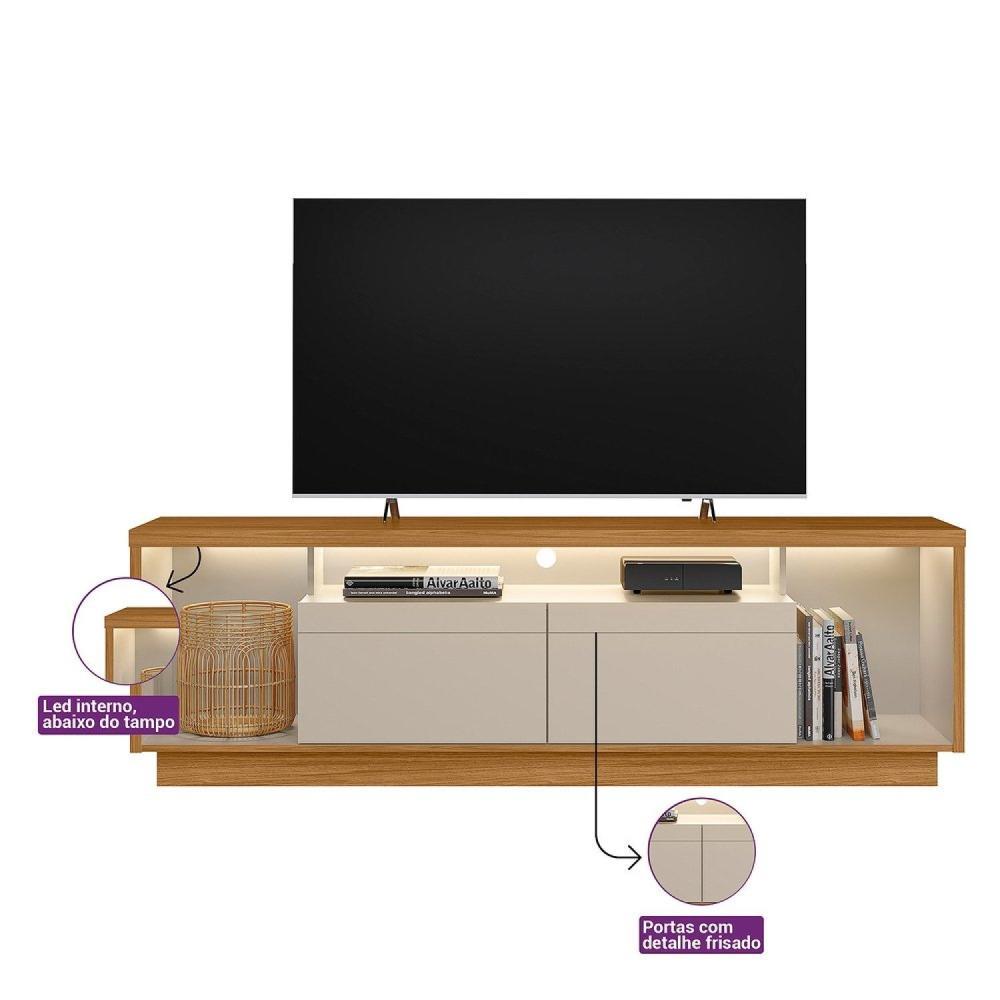 Conjunto Rack Cronos 1.8 com Kit Fita LED 1 Fita (1600mm) Nature/ Off White