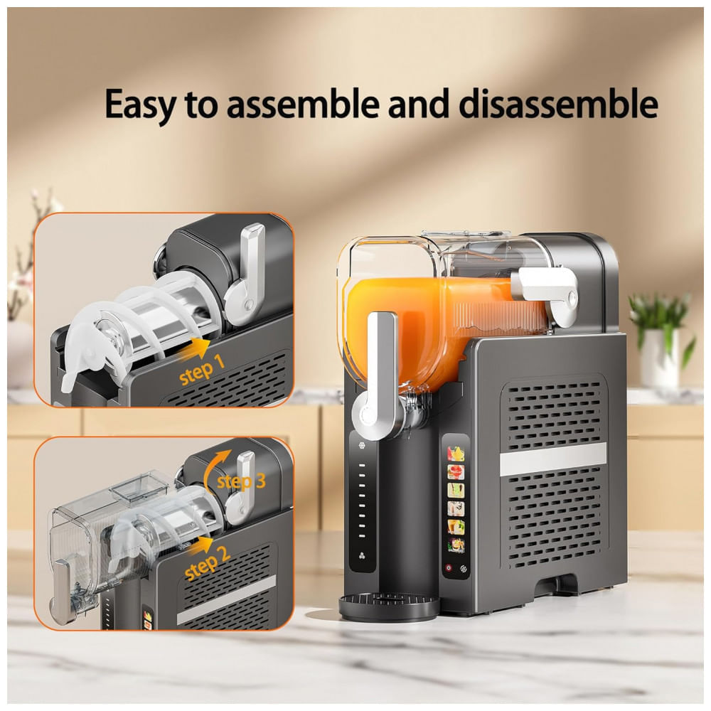 Máquina de Frozen 1,6L DOMEM com Tela Sensível ao Toque - Faça Milkshakes, Margaritas Congeladas, Frapps, Sorvetes, Smoothies e Slush em Casa!