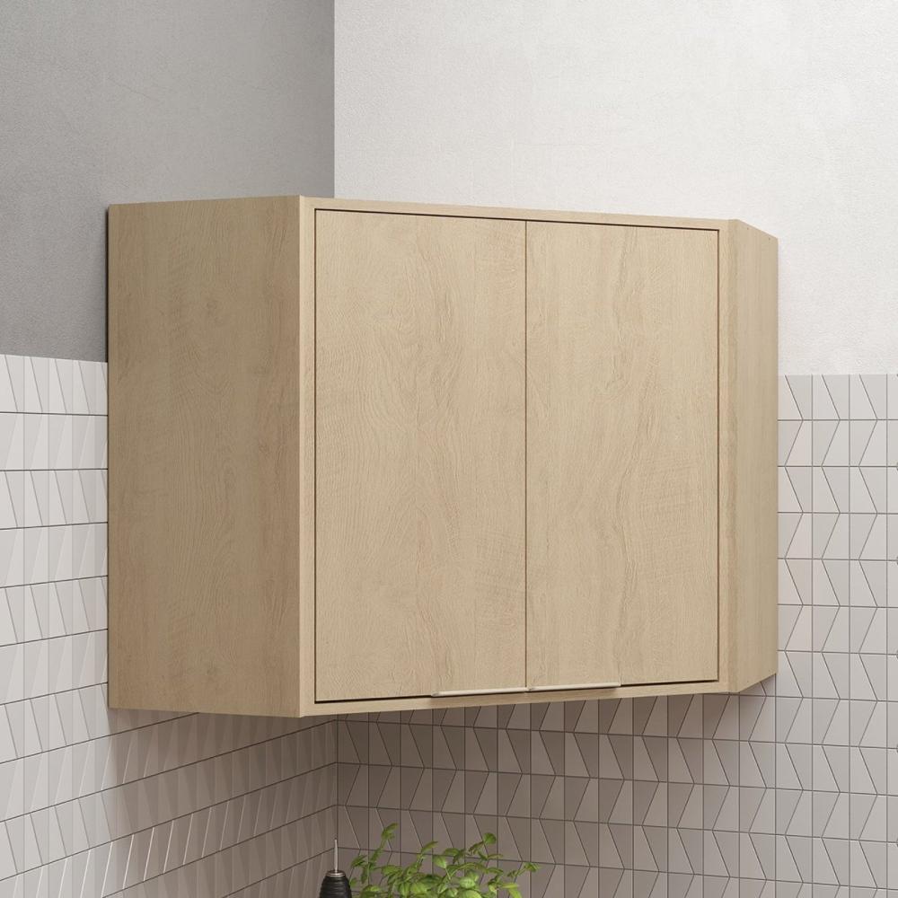 Miniatura Armário Aéreo para Cozinha Canto Oblíquo Karine Moveis Sul Carvalho