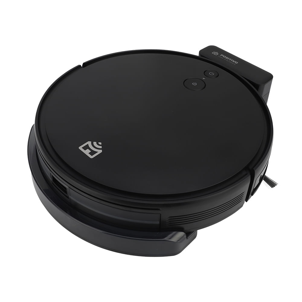 Miniatura Smart Robô Aspirador Wi-Fi PRA600 Positivo Casa Inteligente, Aspira, Passa Pano, Retorna à Base