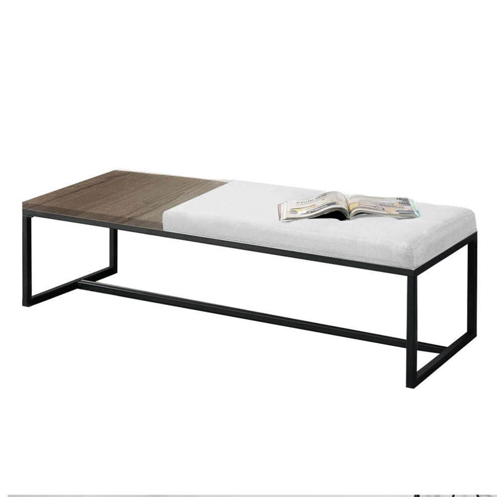 Miniatura Calçadeira Recamier Londres 195cm Preto Suede Branco Mdf Madeira - Ahazzo Móveis