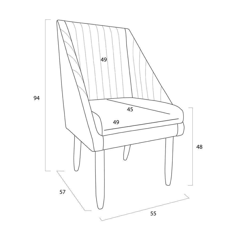 Miniatura Cadeira Para Sala De Jantar Ana Pés Palito Suede Azul Marinho D'classe Decor