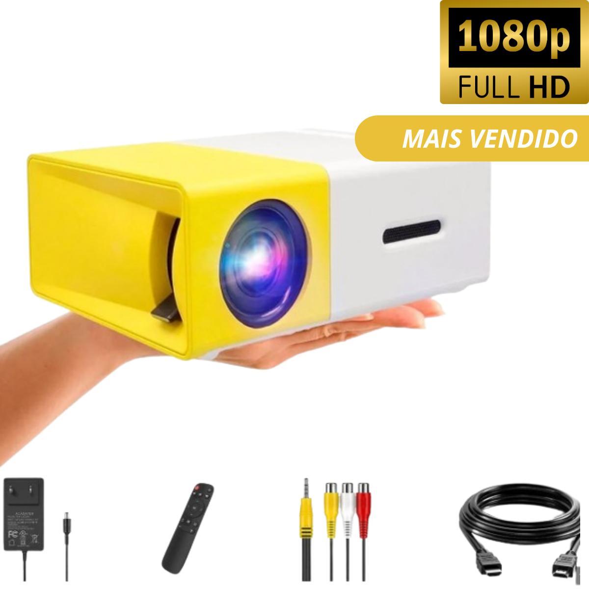 Miniatura Mini Projetor Portátil Cinema Led 1080P 600 Lumens Hdmi Cor