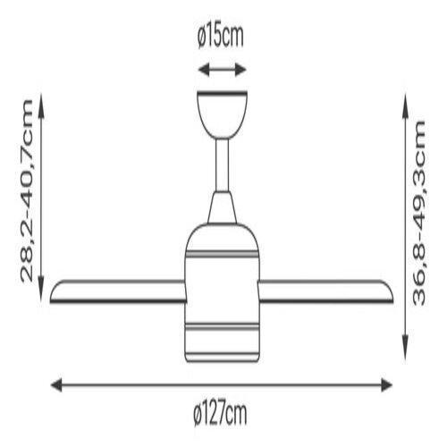 Miniatura Ventilador De Teto Madeira Com Controle E Led 127Cm Bivolt