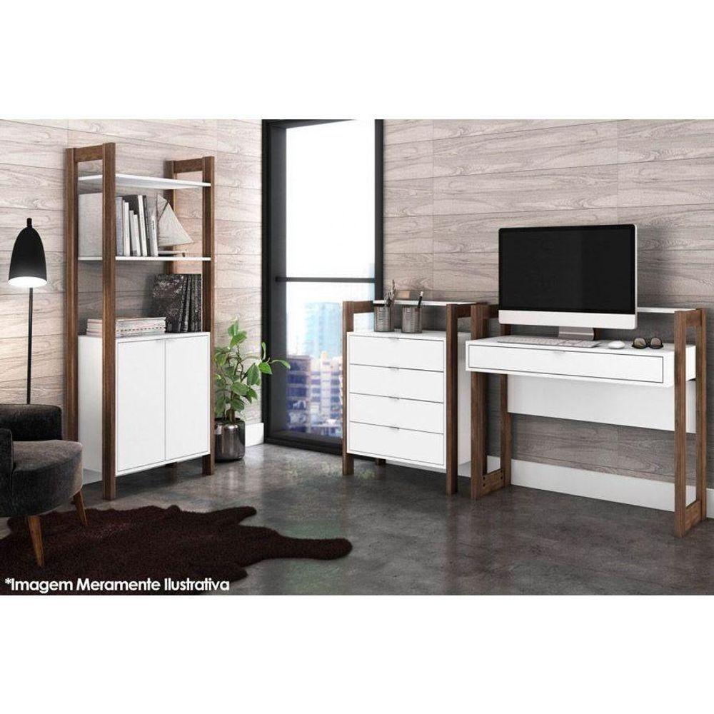 Miniatura Guarda Roupa Closet Az1009 Armário Alto C- 2 Prateleiras E 2 Portas Amêndoa-brancoTecno Mobili