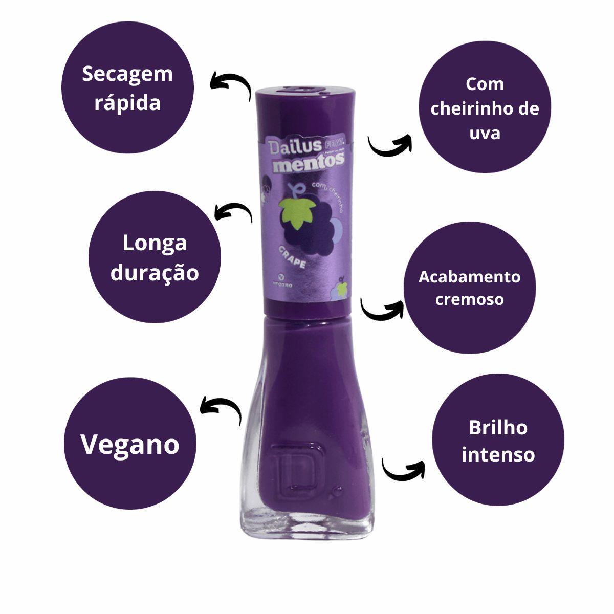 Miniatura Esmalte Dailus Grape - Roxo com Cheirinho de Uva