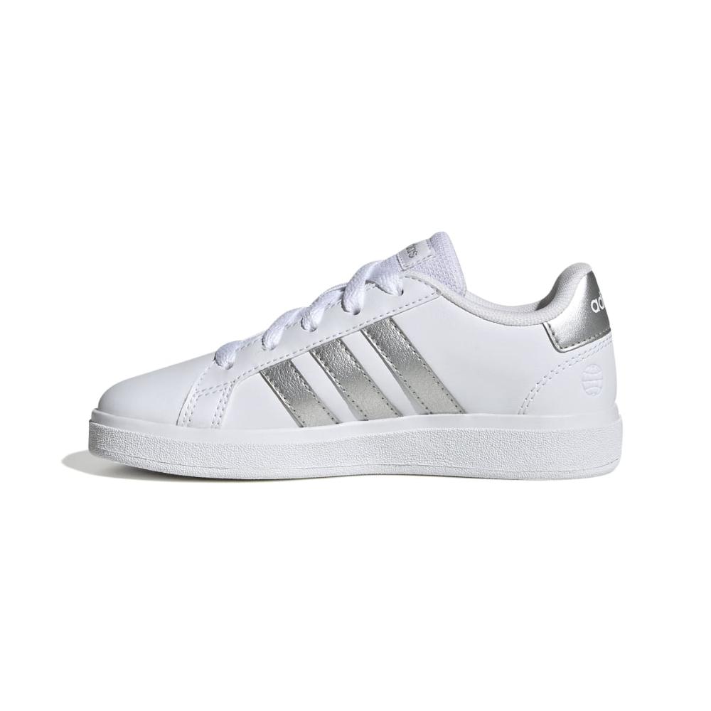 Miniatura Tênis Adidas Grand Court 2.0 Juvenil BRANCO/PRATA - 26