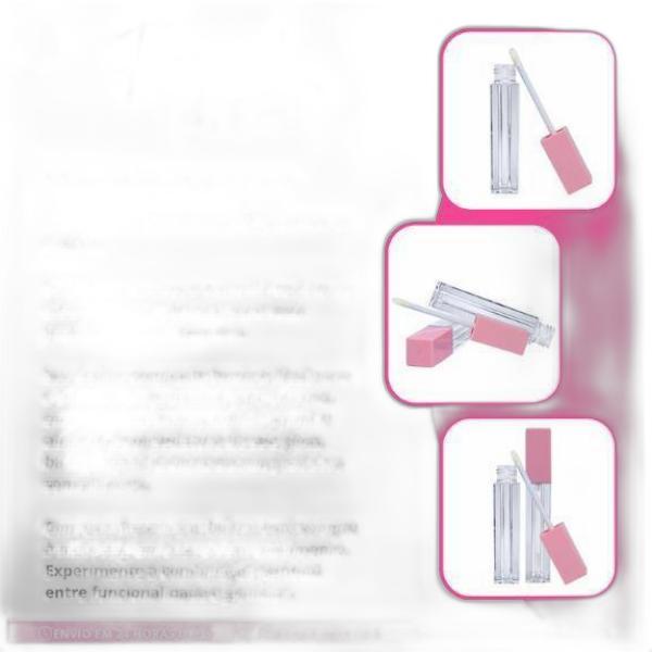 Miniatura Frasco Quadrado Para Gloss Labial Batom Liquido 4,5Ml - 5Und
