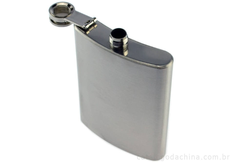 Miniatura Cantil De Bolso Porta Bebida Aço Inox Whisky Vodka Rum 200ml