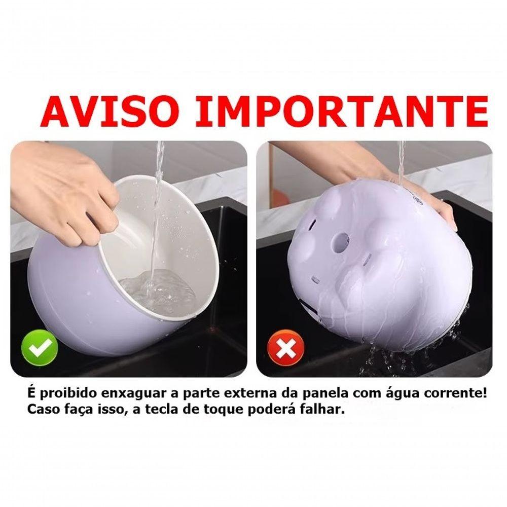 Miniatura Panela Elétrica De Arroz Caldos Legumes Cerâmica Antiaderente 1,8L 110V