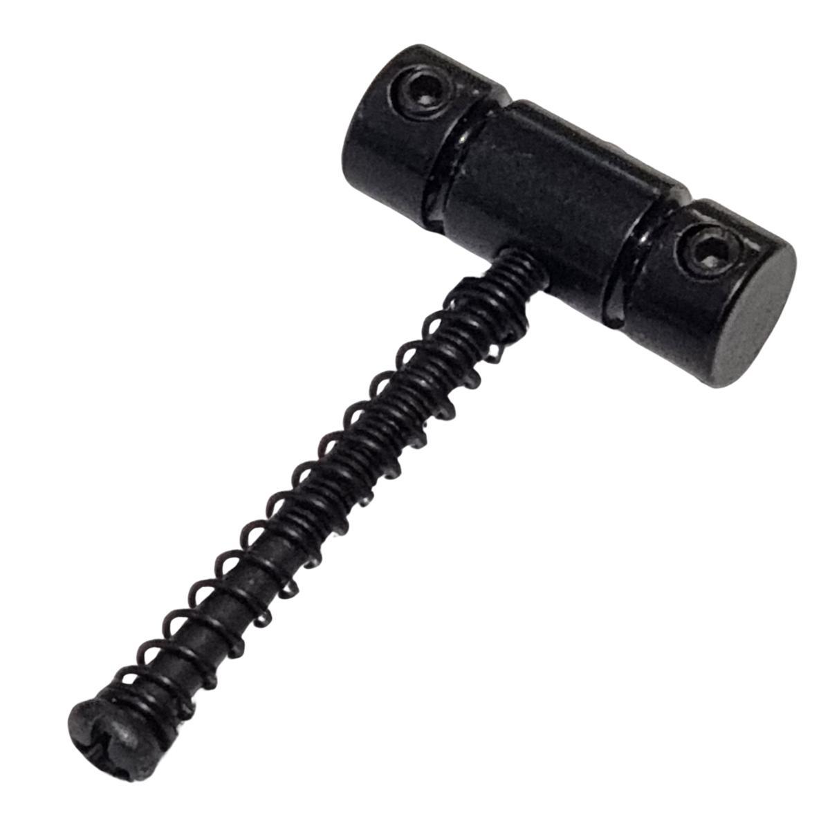 Miniatura Kit 2 Saddle Guitarra Ponte Tele Metal Preto Parafuso Mola