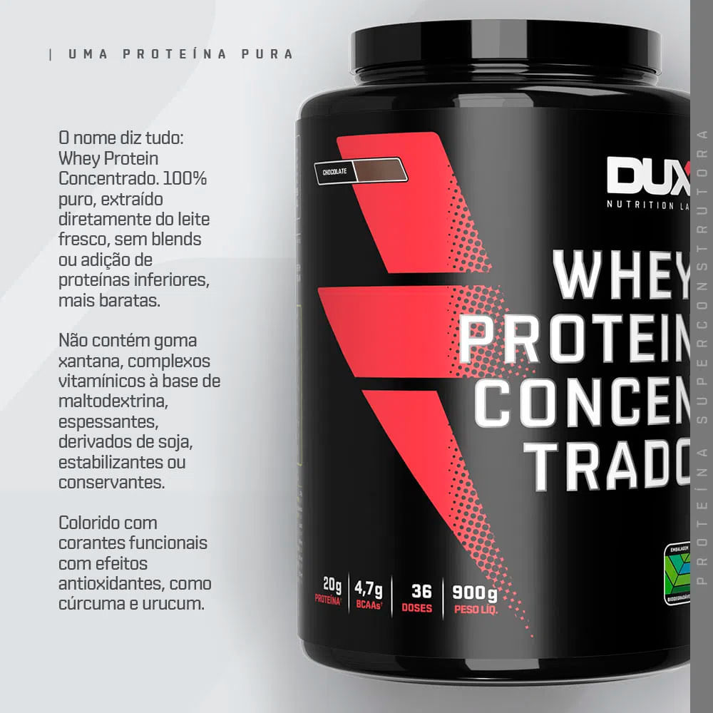 Miniatura Whey Protein Dux Concentrado Sabor Baunilha 450g