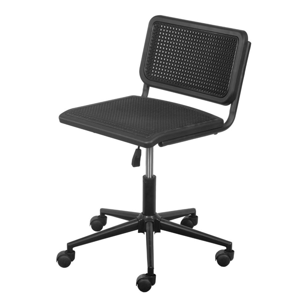 Miniatura Cadeira sem Braço e Base Rodízio Cesca Preta