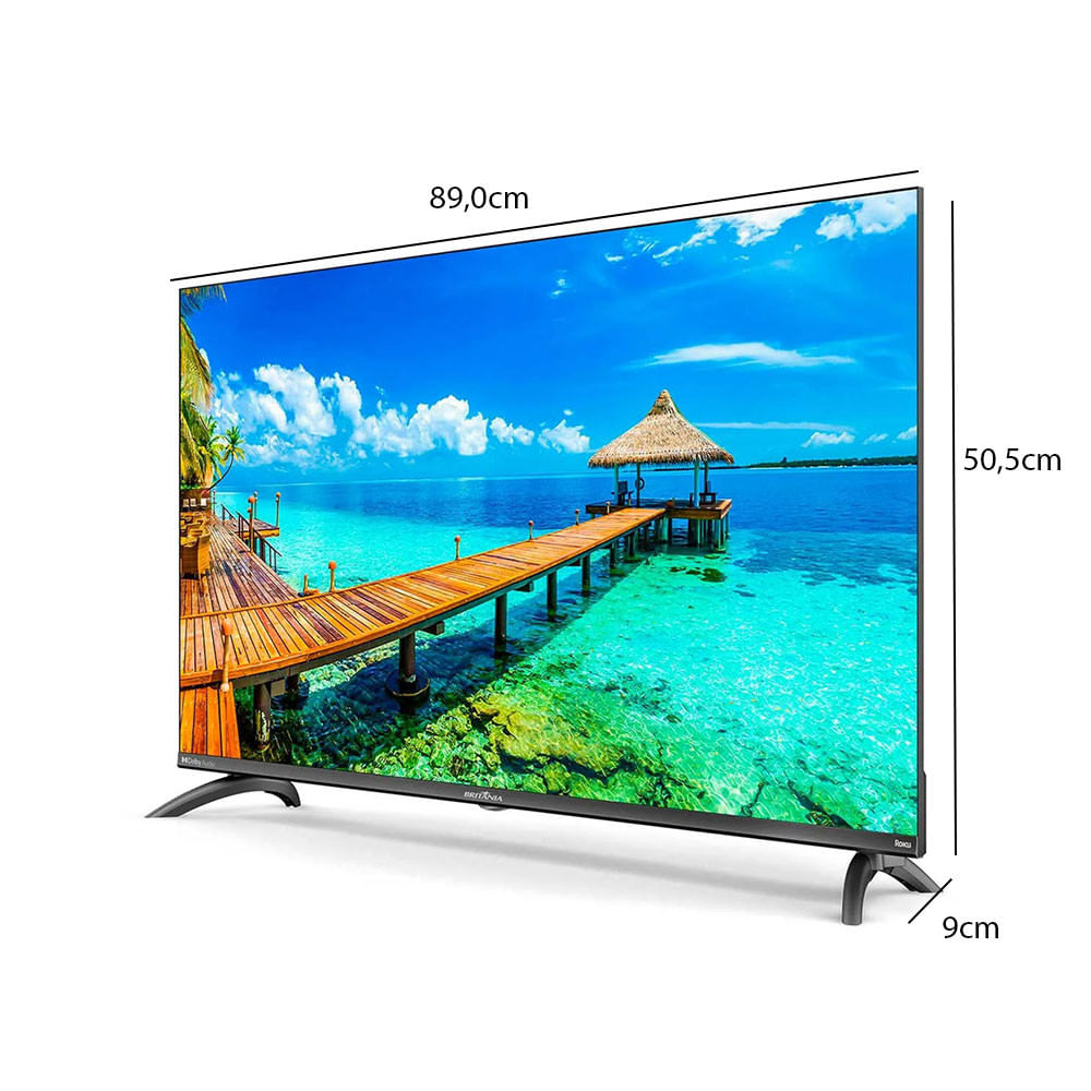 Smart TV 40 BTV40M9GR2CGB Full HD LED Dolby Audio Roku TV Britânia Preto - Bivolt