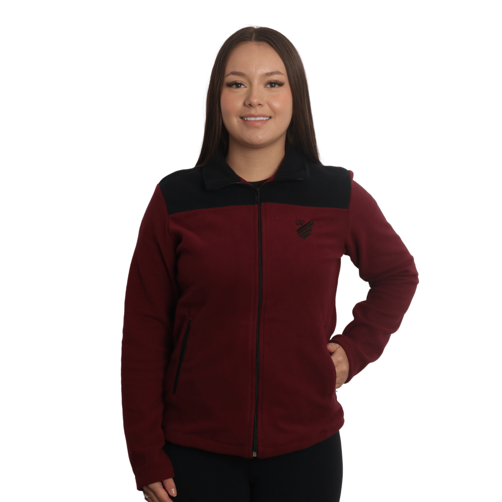 Miniatura Jaqueta Feminina Microsoft Athletico Bordo e Preto TAM G