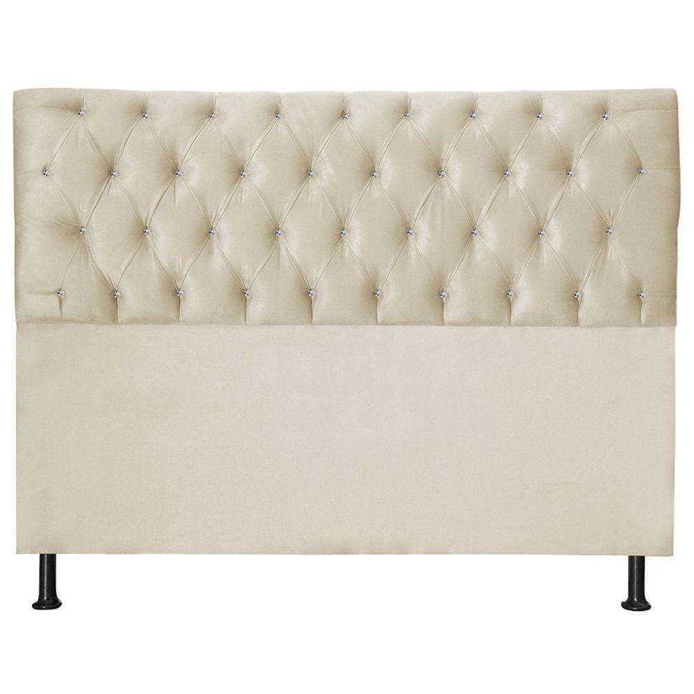 Miniatura Cabeceira Estofada King 195 Cm Juliete Suede Bege Claro