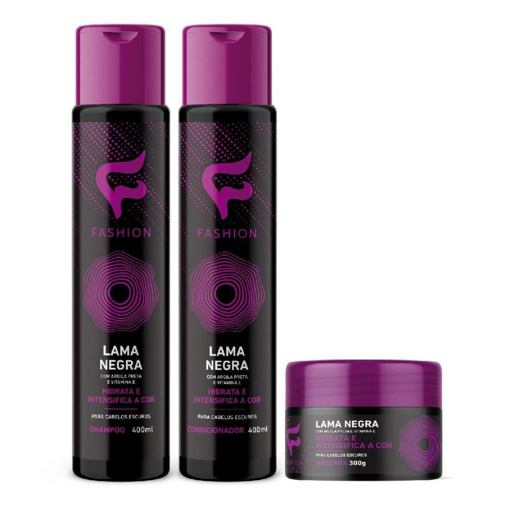 Miniatura Combo Com 4 Kits Capilar Lama Negra (3 Itens) Fashion Kit de tratamento capilar - Fashion