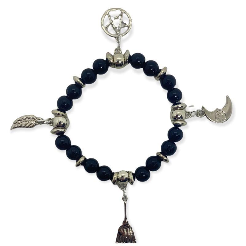 Miniatura Kit Com 3 Pulseiras Wicca Negra E Roxa
