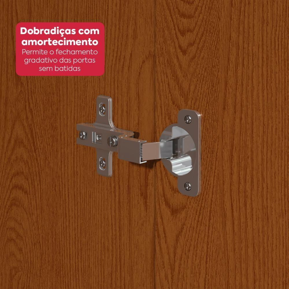 Guarda-roupa Casal 100% Mdf 8 Portas Easy Glow Com Espelhos Frassino