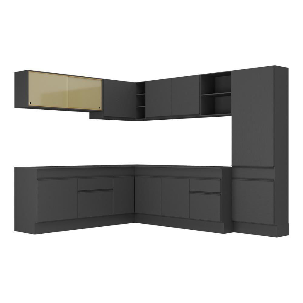 Miniatura Armário De Cozinha Completa De Canto Mp2100.895 Preto