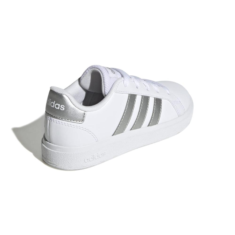 Miniatura Tênis Adidas Grand Court 2.0 Juvenil BRANCO/PRATA - 26