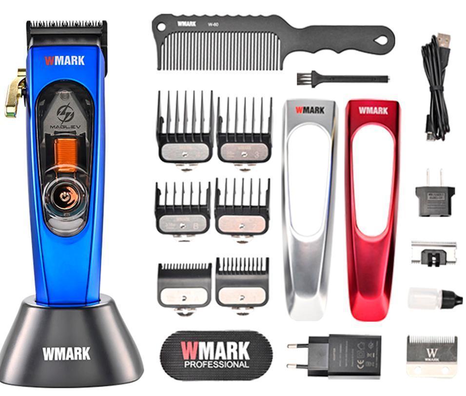 Miniatura Kit 3 Maquina Cabelo Wmark Ng 9004 Ng 984 Ng 318 Combo Azul
