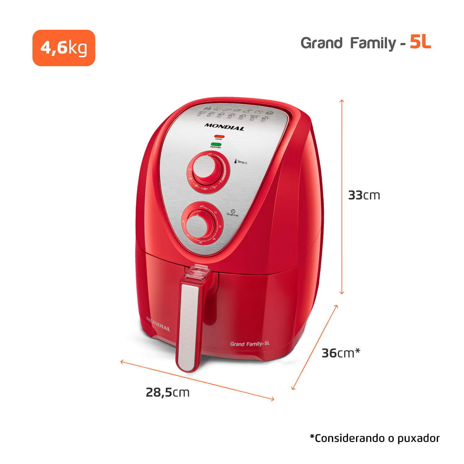 Fritadeira Air Fryer 5 Litros AFN-50-RI Mondial 127V
