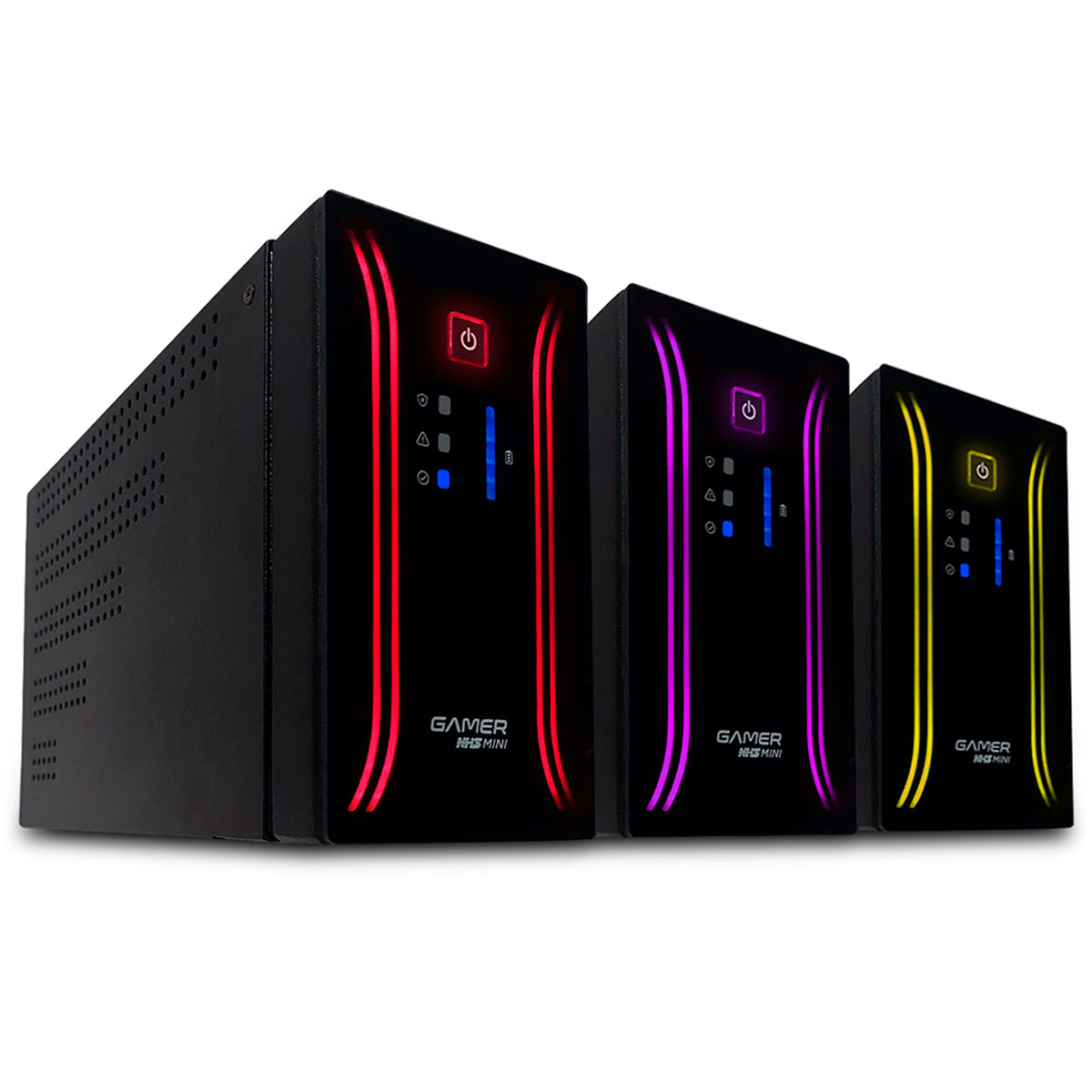 Miniatura Nobreak Gamer NHS Mini Senoidal, 600VA, Ent. Bivolt, Saída 120V, 6 Tomadas, RJ-45/USB - 91.G0.006000