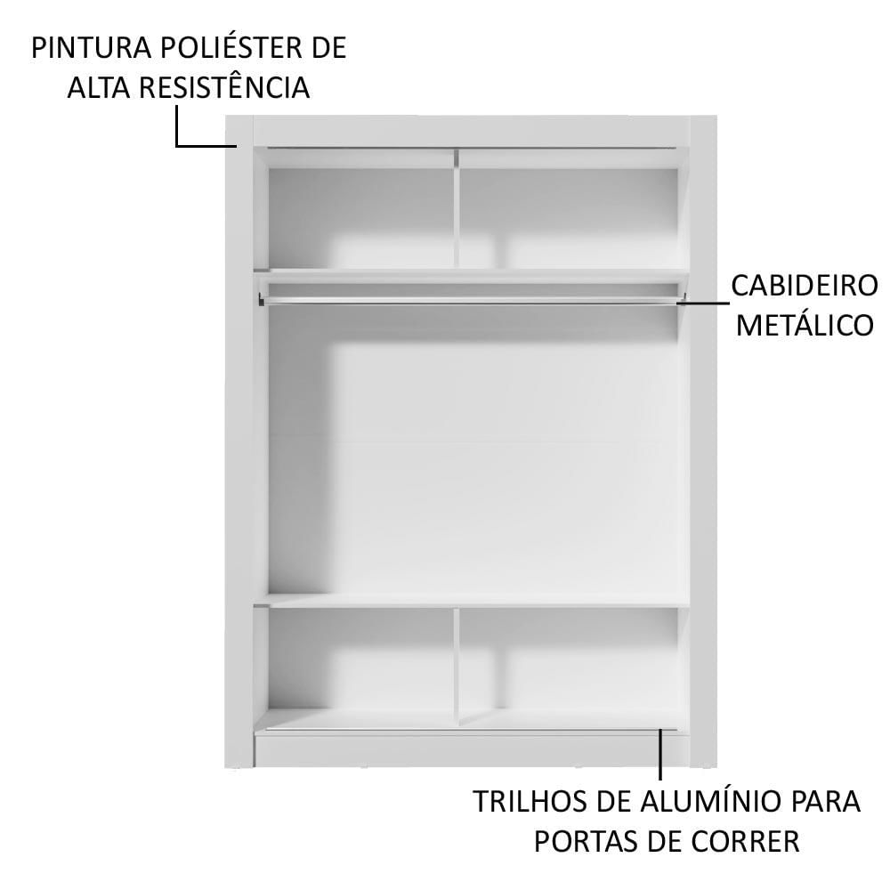 Guarda-Roupa Infantil Madesa Enzo 2 Portas de Correr - Branco/Rustic Branco/Rustic
