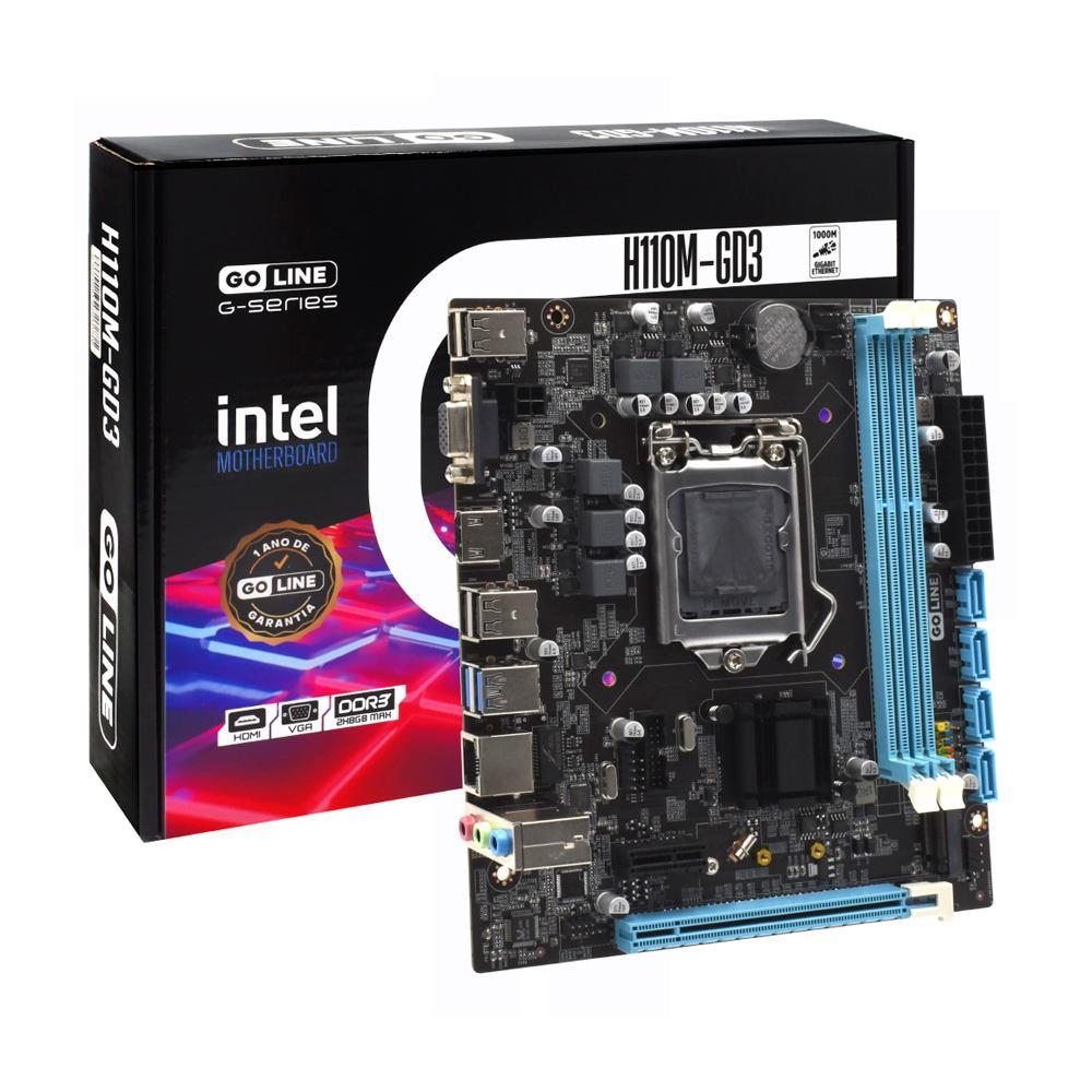 Miniatura Placa Mãe Goline H110M-Gd3 Socket 1151 /Ddr3 /Intel /Gigabit