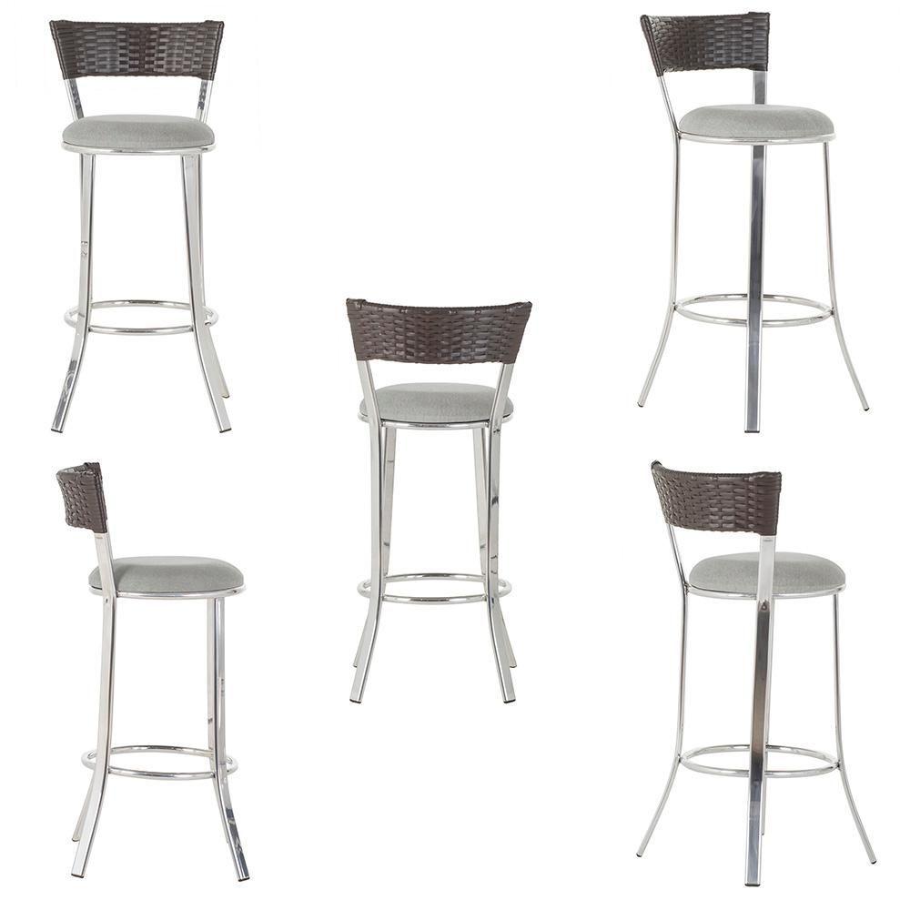 Miniatura Conjunto Com 2 Banquetas Em Alumínio, Fibra Sintética E Impermeável Tc Tabaco A03