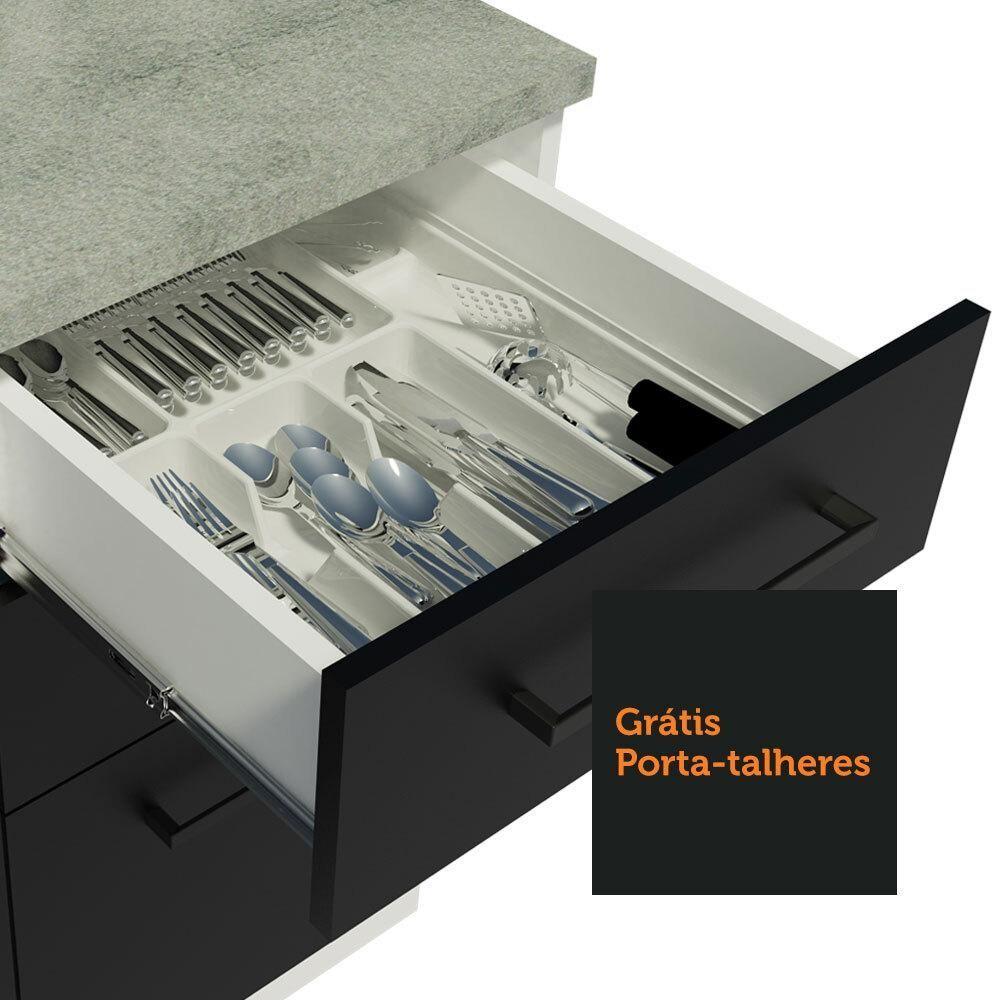 Armário De Cozinha Compacta 180cm Branco/preto Agata Madesa 09 Branco/preto