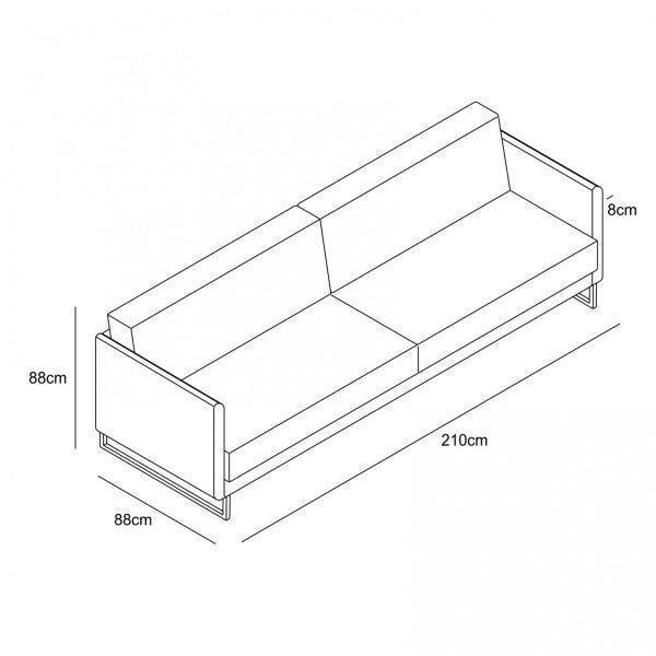 Miniatura Sofá 3 Lugares Live Living Contemporâneo Sofa 3 Lugares Live Neo Bege/Cinza Claro