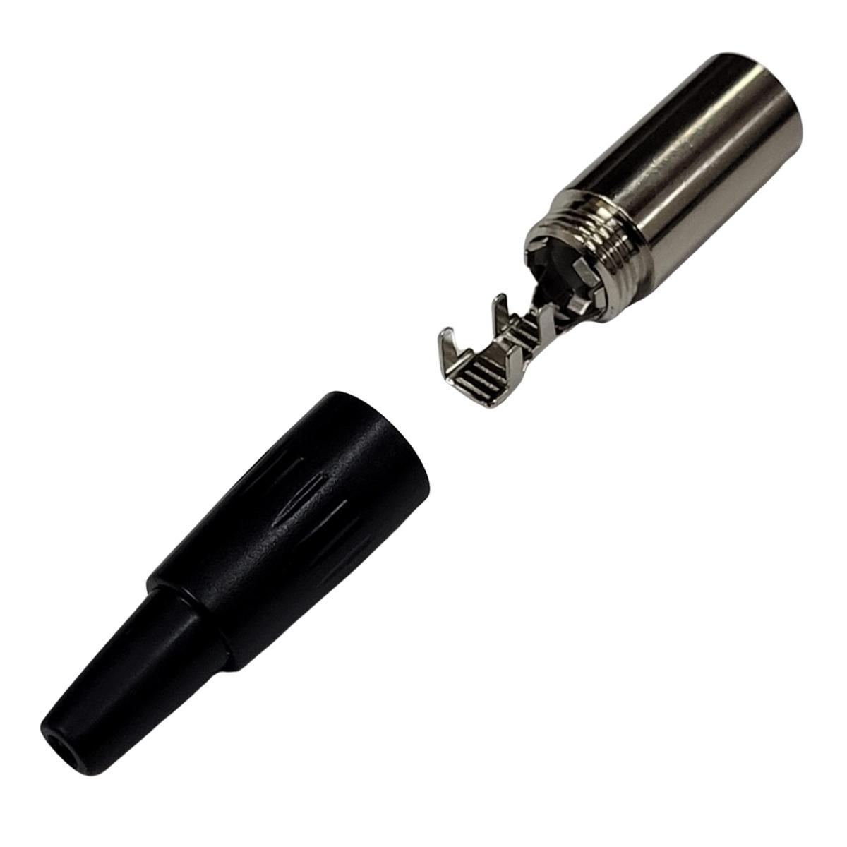 Miniatura Kit 4 Plug Mini Xlr Macho E Fêmea 4 Pinos Profissional