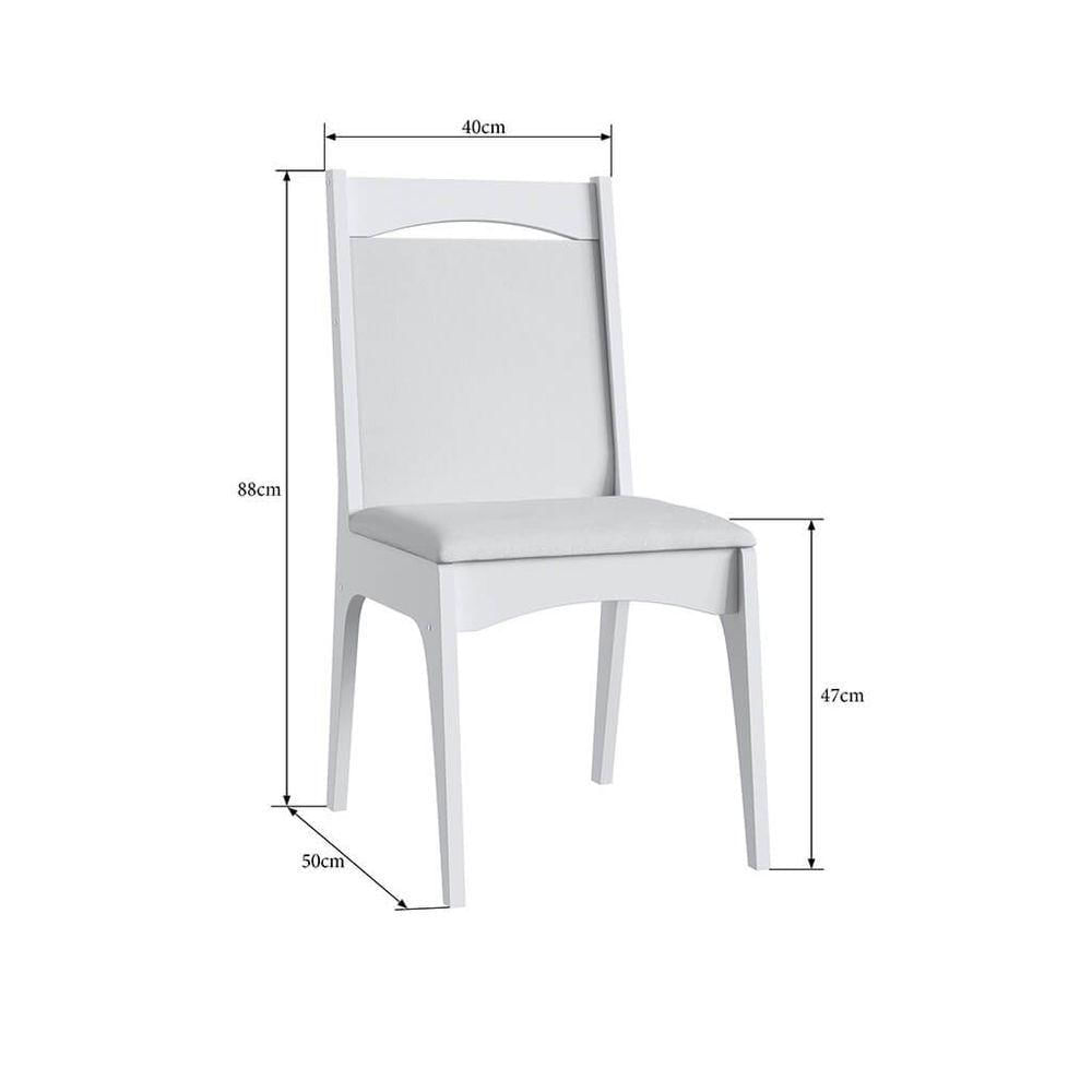 Miniatura Conjunto Mesa Fixa Com 4 Cadeiras Mdf Branco
