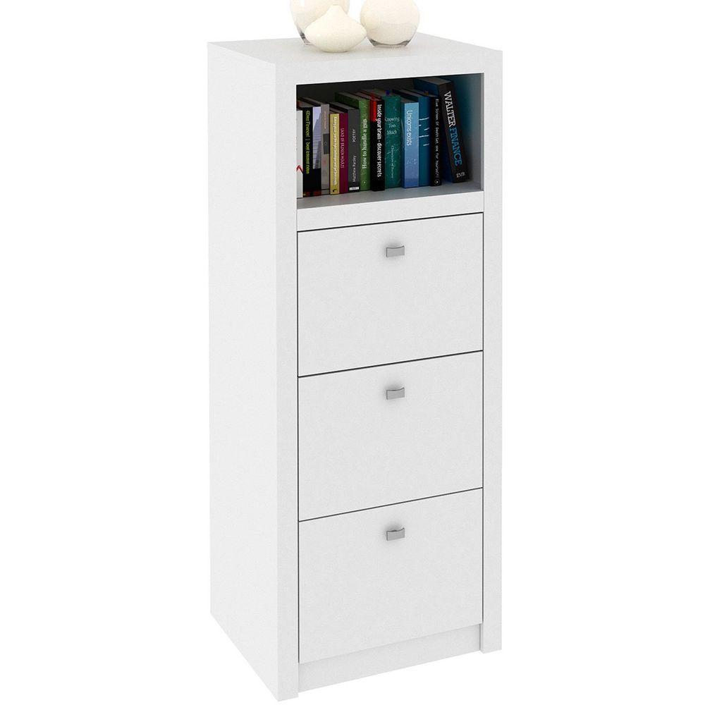 Miniatura Armário Para Escritório Com 3 Gavetas Arquivo Branco