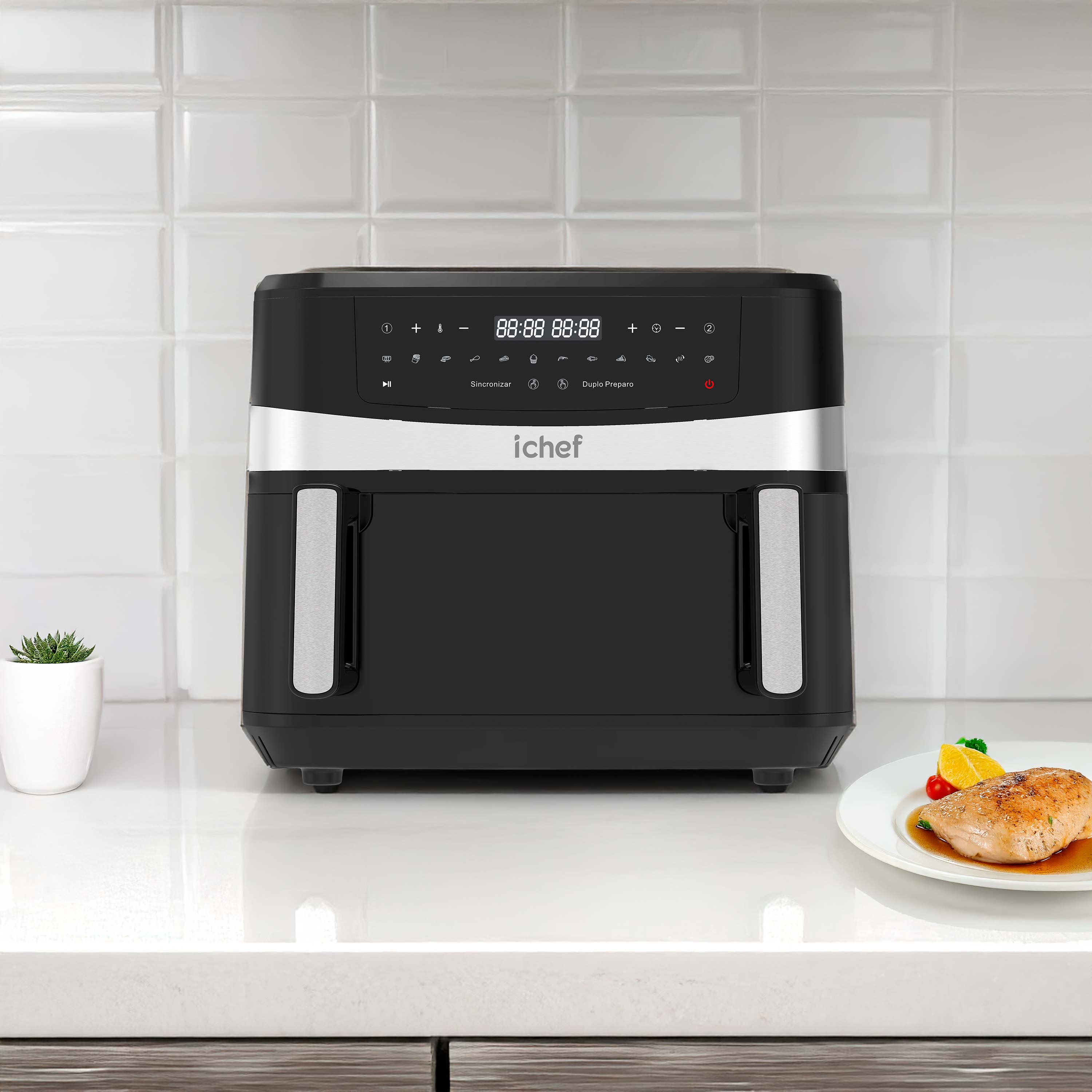 Miniatura Fritadeira Elétrica Airfryer Ichef Dualzone | 127V