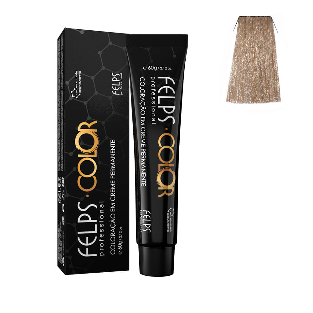 Miniatura Coloração em Creme Permanente Felps Color 10.89 Louro Claríssimo Pérola 60g