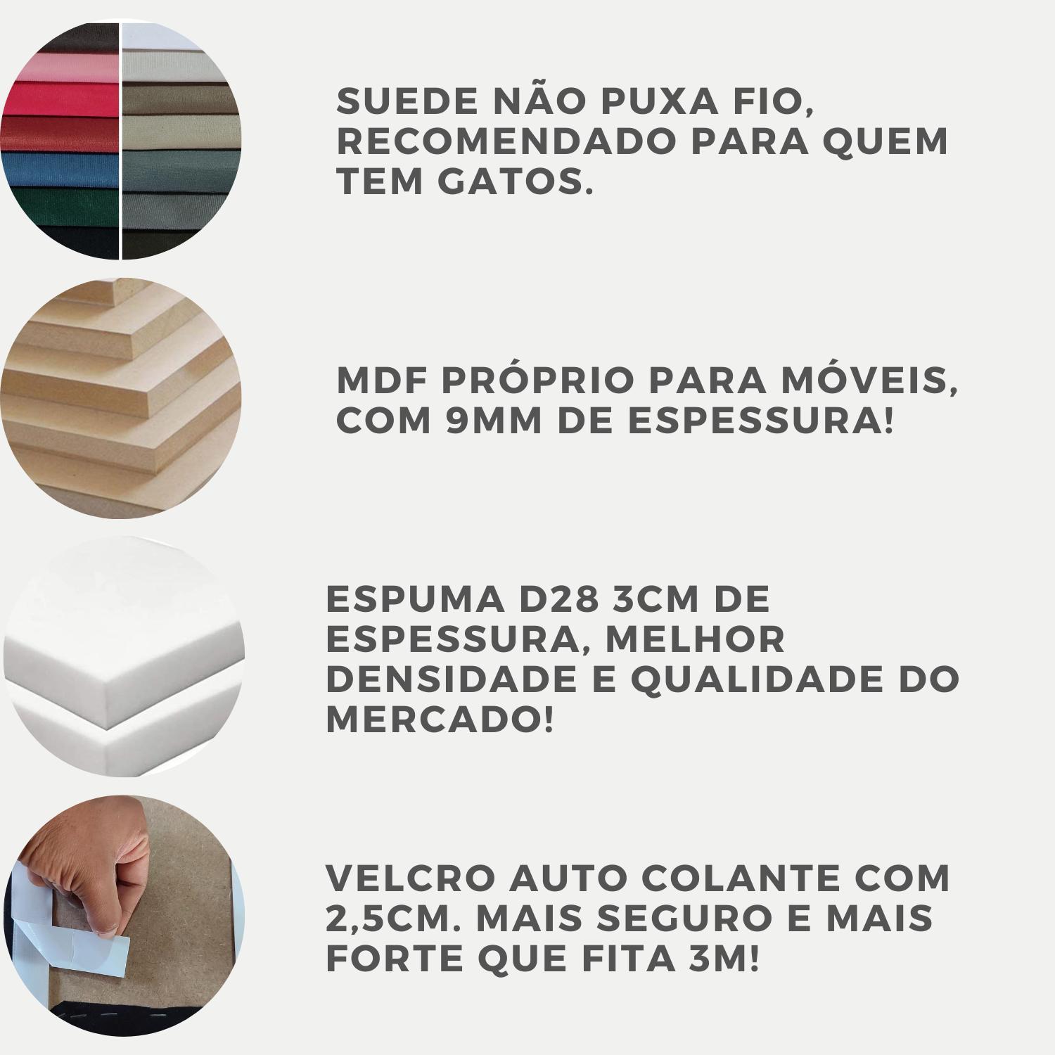 Miniatura Cabeceira Solteiro Suede Bege Placa Estofada Autocolante