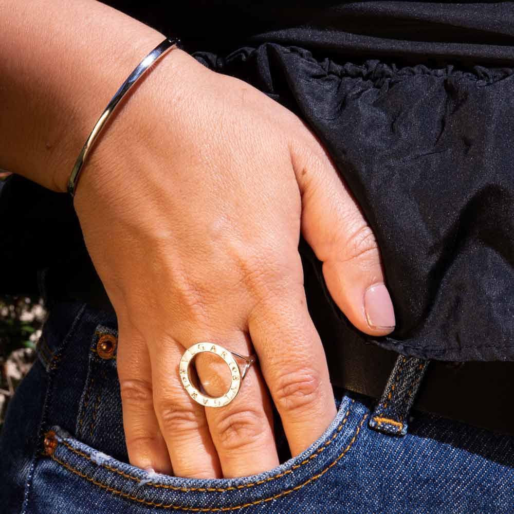Miniatura Anel Semijoia Inspiração Joalheria Banhado A Ouro 18K - 13