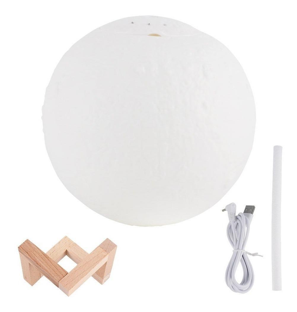 Miniatura Umidificador Aromatizador Luminária Abajur Lua Led 880Ml 3D Umidificador - Aromatizador,ultrassônico - Bivolt