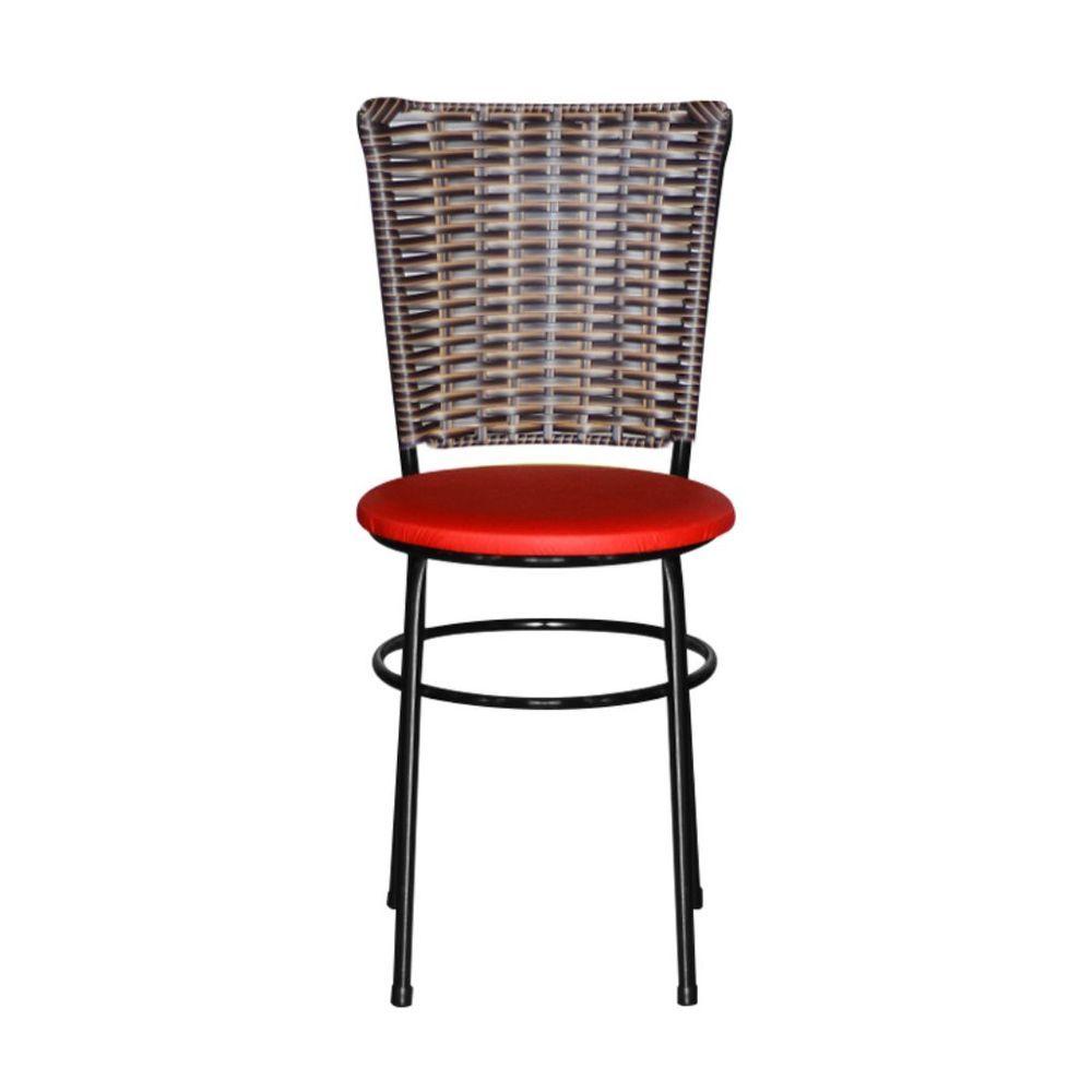 Miniatura 2 Cadeiras Para Mesa Preta Hawai Avelã Cor:vermelho