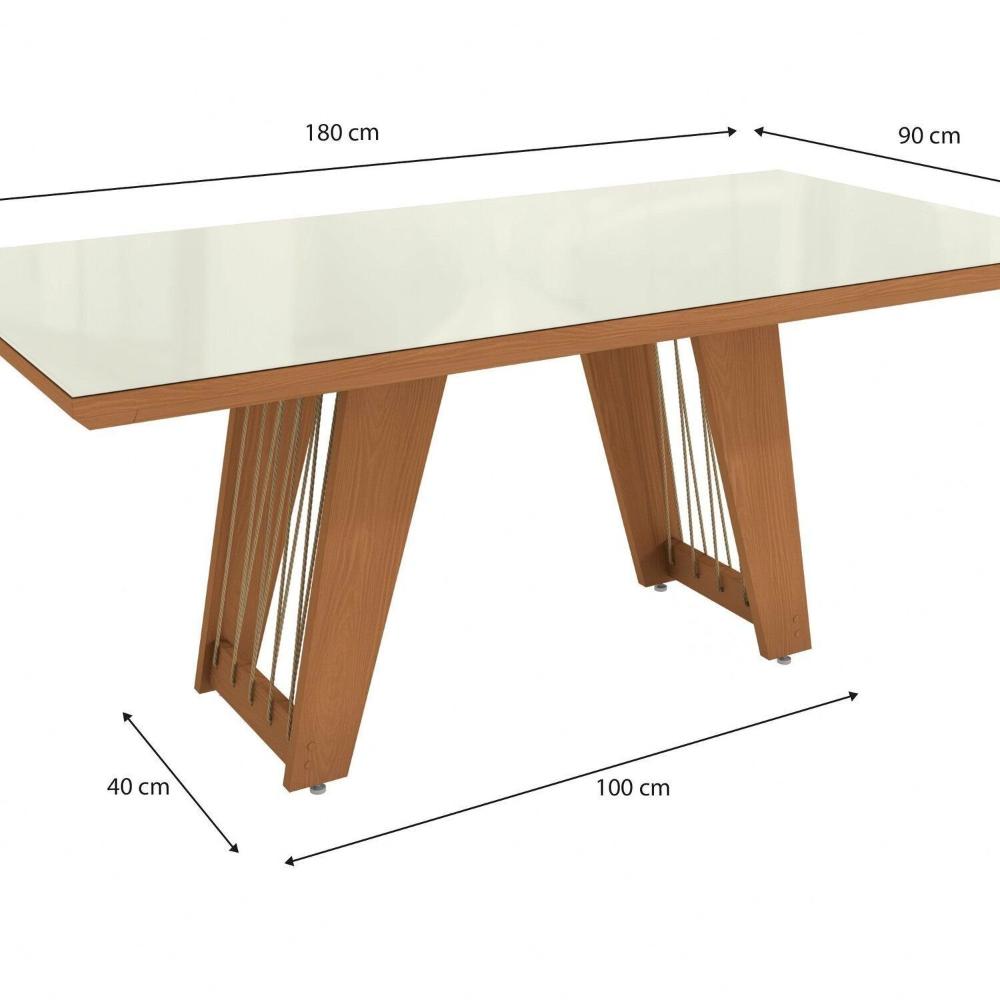 Miniatura Conjunto Mesa Dalia com 8 Cadeiras 82x180x90 Cm Canela/Fendi