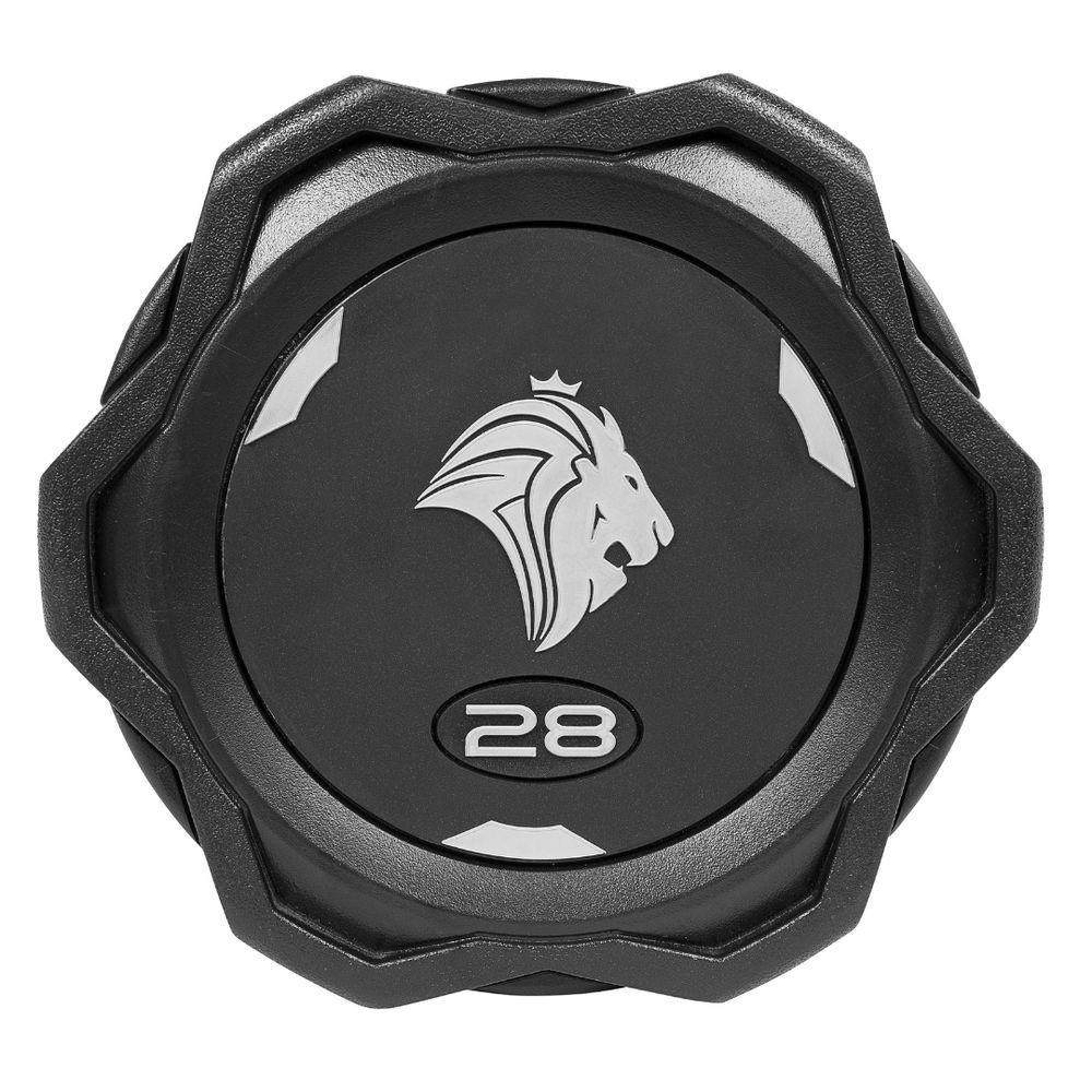 Miniatura Par De Dumbbells 28kg Lion Monobloco Em Aço Maciço Injetado