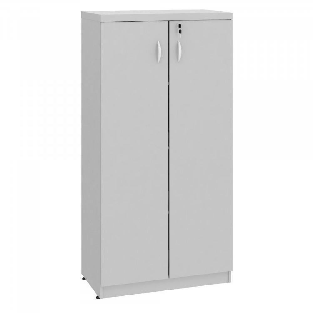 Armário para Escritório Alto 2 Portas e Armário Baixo 2 Portas com Chave Espresso Móveis Cinza Cristal