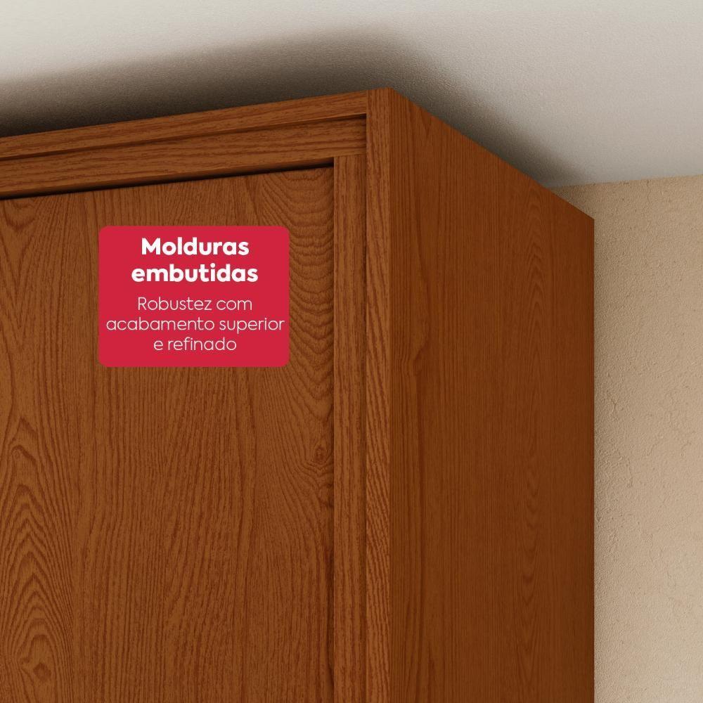 Guarda-roupa Casal 100% Mdf 8 Portas Easy Glow Com Espelhos Frassino